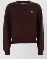 Maison Kitsuné - Merino Wool Fine-Knit Regular-Fit Crew-Neck Sweater - Lyst