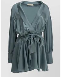 Zimmermann - Silk Wrap Blouse - Lyst