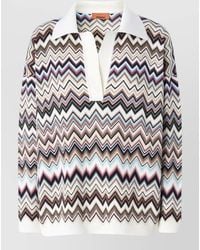 Missoni - Zigzag Knit V-Neck Long-Sleeve Jumper - Lyst