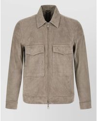 Giorgio Brato - Suede Texture Jacket Point Collar Chest Pockets - Lyst