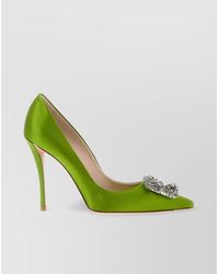 Roger Vivier - Crystal Embellished Pointed Toe Pumps - Lyst