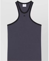Courreges - Cotton Logo-Embroidered Racerback Tank Top - Lyst