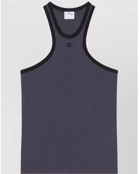 Courreges - Cotton Logo-Embroidered Racerback Tank Top - Lyst
