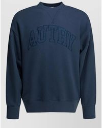 Autry - Logo Crew Neck Sweatshirt Ribbed Cuffs Hem - Lyst