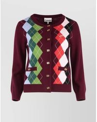 Ganni - Wool And Cashmere Cardigan Cardigans - Lyst
