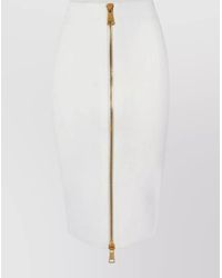 Elisabetta Franchi - High-Rise Zipped Midi Pencil Skirt - Lyst