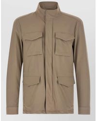 Herno - Utility Field Jacket High Collar Design - Lyst