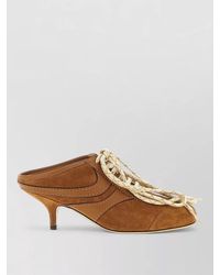 Dries Van Noten - Suede Kitten Heel Mules Closed Back - Lyst