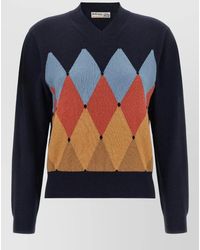 Ballantyne - Cashmere Argyle V-Neck Jumper - Lyst