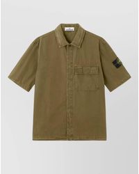 Stone Island - Short Sleeve Shirt Back Yoke Pocket - Lyst