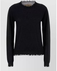 Uma Wang - Knit Crew Neck Sweater Frayed Edges - Lyst
