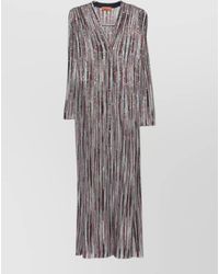 Missoni - Striped V-Neck Long-Sleeve Maxi Dress - Lyst