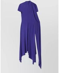 Acne Studios - Short Sleeve Dress Asymmetric Hem Draped Detail - Lyst