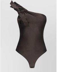Zimmermann - One-Shoulder Halterneck Gathered One-Piece Swimsuit - Lyst