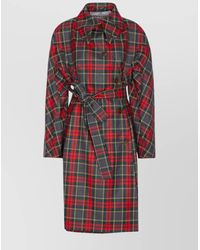 Vivienne Westwood - Wool Coat Belted Waist Checkered Pattern - Lyst