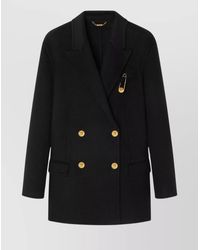 Versace - Cashmere Wool Double-Breasted Coat - Lyst