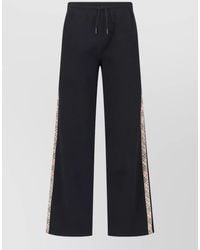 Burberry - Cotton Wide-Leg Trousers - Lyst