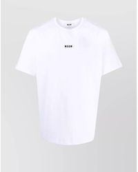 MSGM - Logo Cotton Crew Neck T-Shirt - Lyst