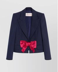 Valentino - Bow Detail Single-Breasted Jacket With Flap Pockets - Lyst