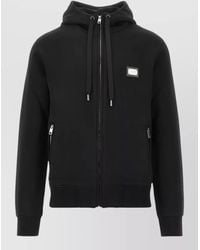 Dolce & Gabbana - Hooded Sweatshirt Drawstring Hood Zip Pockets - Lyst