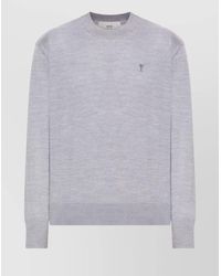 Ami Paris - Ribbed Crewneck Cotton Sweater - Lyst