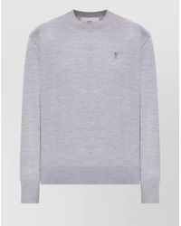 Ami Paris - Ribbed Crewneck Sweater With Long Sleeves - Lyst