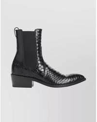 Tom Ford - Snake-Effect Leather Ankle Boots - Lyst