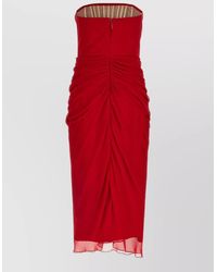 Carolina Herrera - Silk Chiffon Midi Dress - Lyst