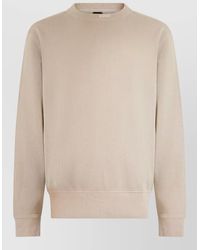 BOSS - Cotton Ribbed Crew Neck Sweatshirt - Lyst