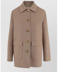 Valentino Garavani - Winter Coat Tailored Fit Collared Design - Lyst