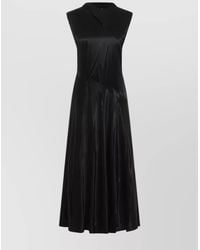 Jil Sander - Cupro Asymmetric Scarf-Collar Short-Sleeve Midi Dress - Lyst
