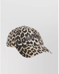 Ganni - Organic Cotton Leopard-Print Baseball Cap - Lyst