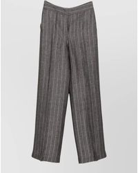 Via Masini 80 - High Waist Pinstripe Trousers Wide Leg - Lyst