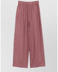 Semicouture - Jhonny Linen Trousers Wide Leg Slub - Lyst