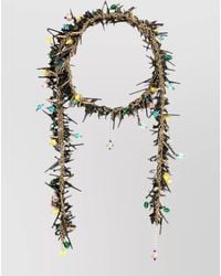 Dries Van Noten - Beaded Embroidery Scarf Necklace Glass Beads - Lyst