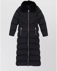 Moose Knuckles - Long Coat Fur Collar Quilted Side Pockets - Lyst