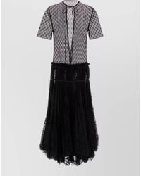 JW Anderson - Lace Midi Dress Short Sleeves Tie Neck - Lyst