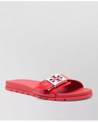 Tory Burch - Buckle Slides Sandals Open Toe Flat Sole - Lyst