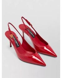 Dolce & Gabbana - Patent Leather Slingback Mules - Lyst