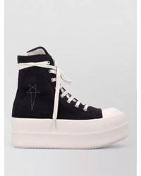 Rick Owens - Cotton High-Top Lace-Up Sneakers - Lyst