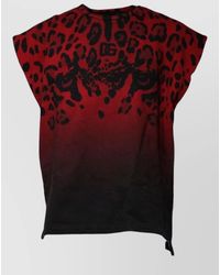 Dolce & Gabbana - Cotton Leopard-Print Sleeveless T-Shirt - Lyst