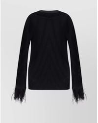 BOSS - Long Sleeve Knitwear Featuring Feather Cuffs - Lyst