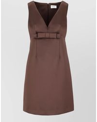P.A.R.O.S.H. - Sleeveless Dress V Neck Knee Length Bow - Lyst
