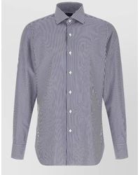 Finamore 1925 - Napoli Striped Shirt Button Down Collar - Lyst