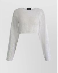 Santa Brands - Open-Knit Rhinestone Top - Lyst