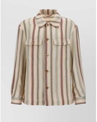 Etro - Striped Linen Overshirt - Lyst