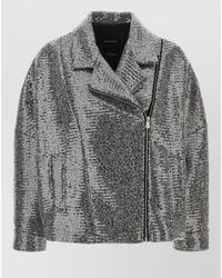 Pinko - Sequin Caban Coat Long Sleeve Design - Lyst