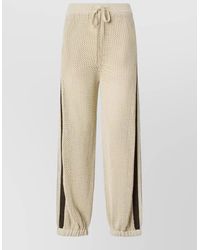 Pinko - Trousers Elasticated Cuffs Mesh Panels Design - Lyst