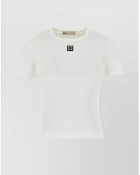 Tory Burch - Ribbed Top With Logo Patch - Lyst
