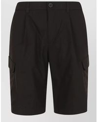 Herno - Cotton Pleated Cargo Bermuda Shorts - Lyst
